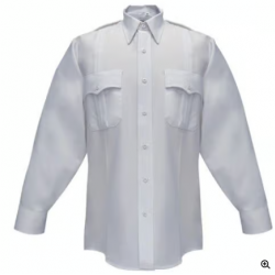 MEN'S POLYESTER CLASS A LS SHIRT- WHITE