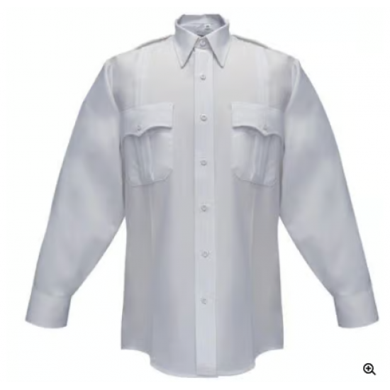 MEN'S POLYESTER CLASS A LS SHIRT- WHITE