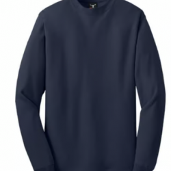 HANES COTTON LS BEEFY T-SHIRT- NAVY