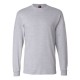 HANES COTTON LS BEEFY T-SHIRT - GRAY