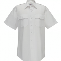 MEN'S POLY/COTTON SS SHIRT- WHITE