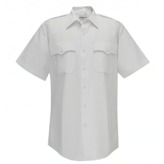 MEN'S POLY/COTTON SS SHIRT- WHITE