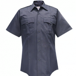 MEN'S POLY/COTTON SS SHIRT- NAVY