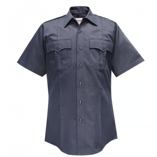 MEN'S POLY/COTTON SS SHIRT- NAVY