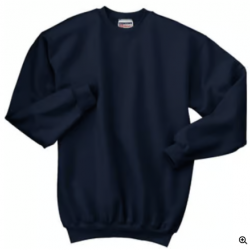 HANES COTTON SWEATSHIRT- NAVY